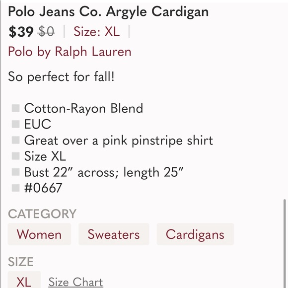 POLO Jeans Co. Argyle Cardigan - Picture 6 of 6